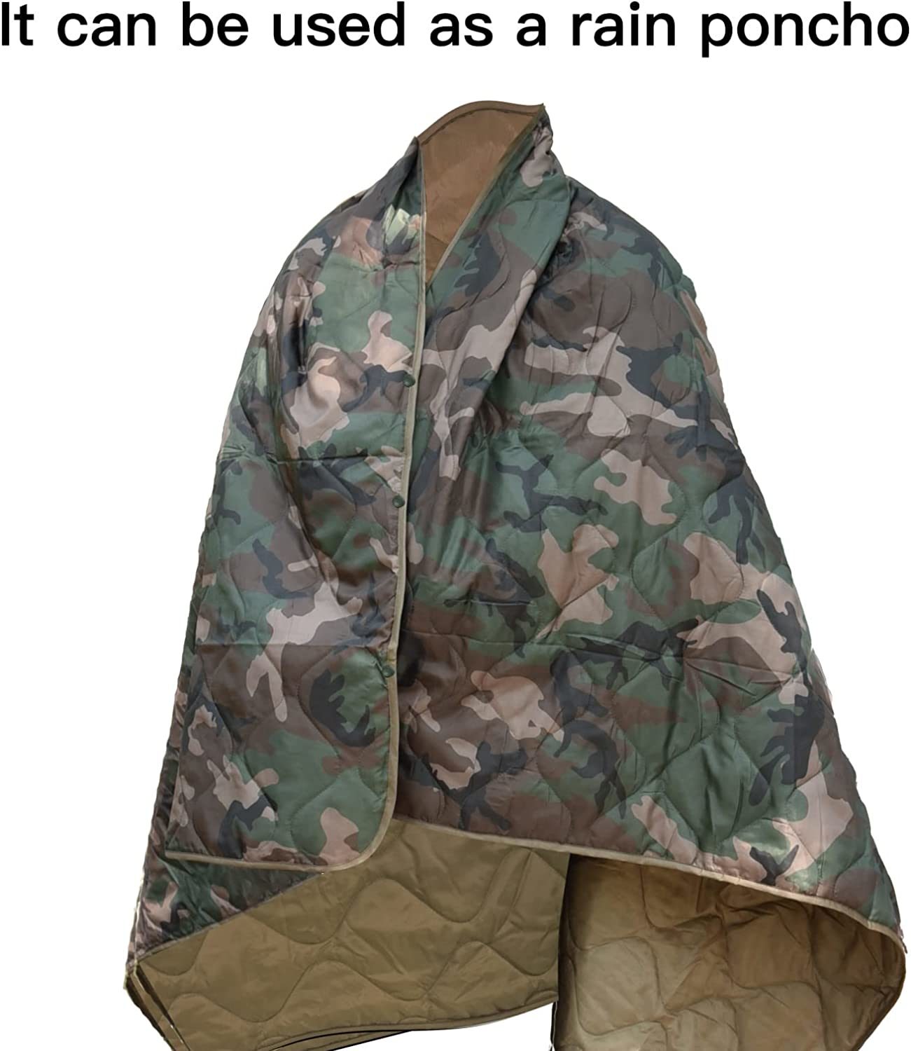 Kylebooker Camo Woobie Blanket Waterproof Poncho Liner for Outdoor Camping; Hiking; Hunting; Survival; Backpacking; Picnicking Doba